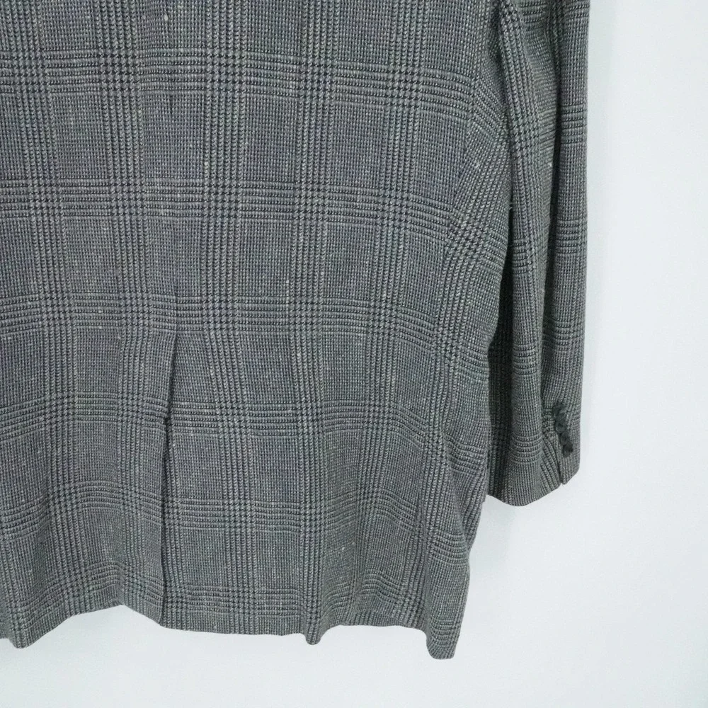 Oxxford Clothes Neiman Marcus Sport Coat Mens 44S Gray‎ Glen Plaid Wool